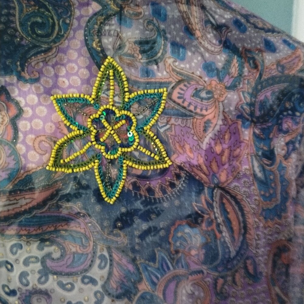 Summer Silk Print Beaded Tunic - Picture 8 of 9